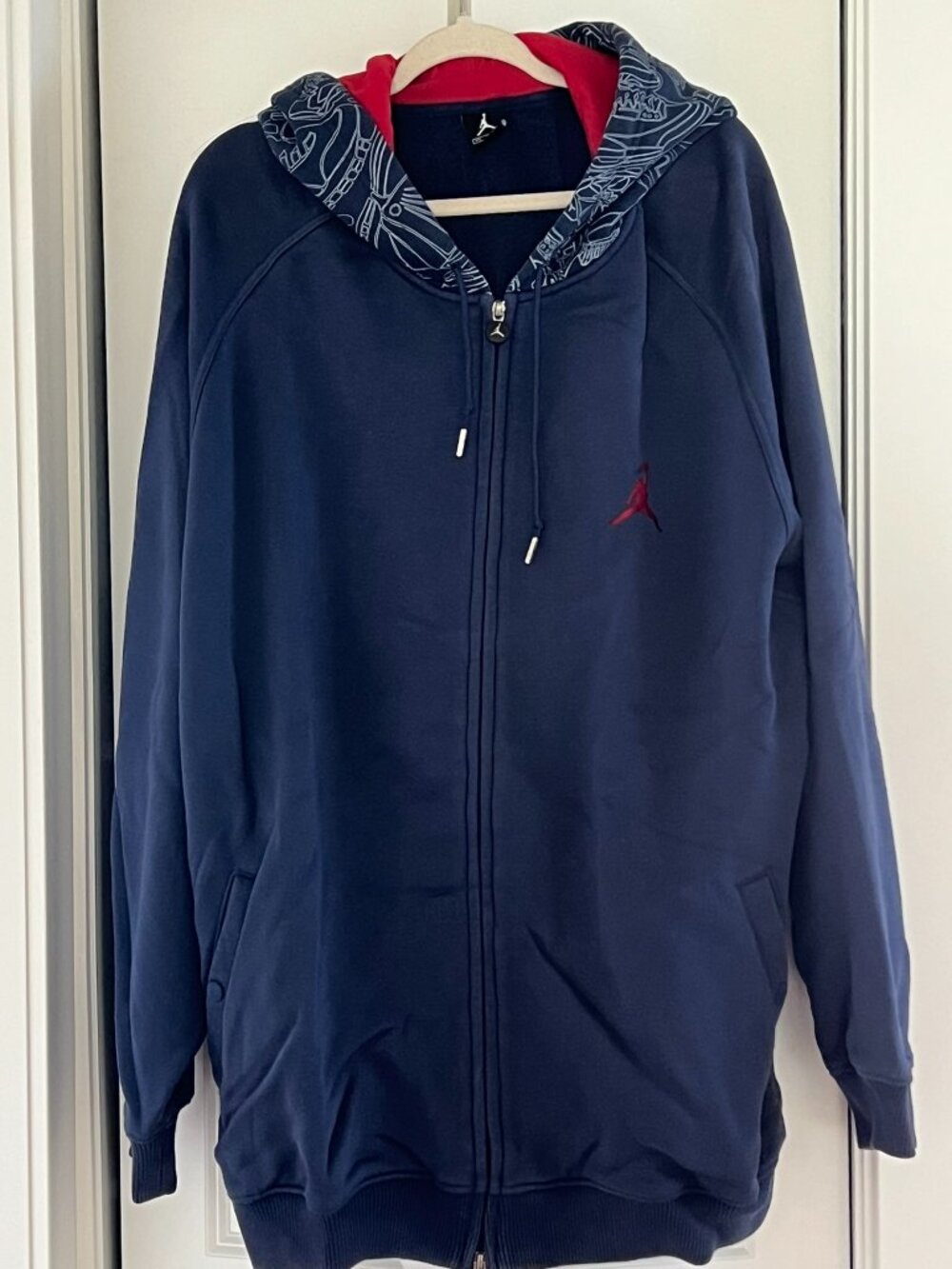 Vintage Air Jordan Dub Zero Jumpman All-Over Sneaker Print Full-Zip Hoodie